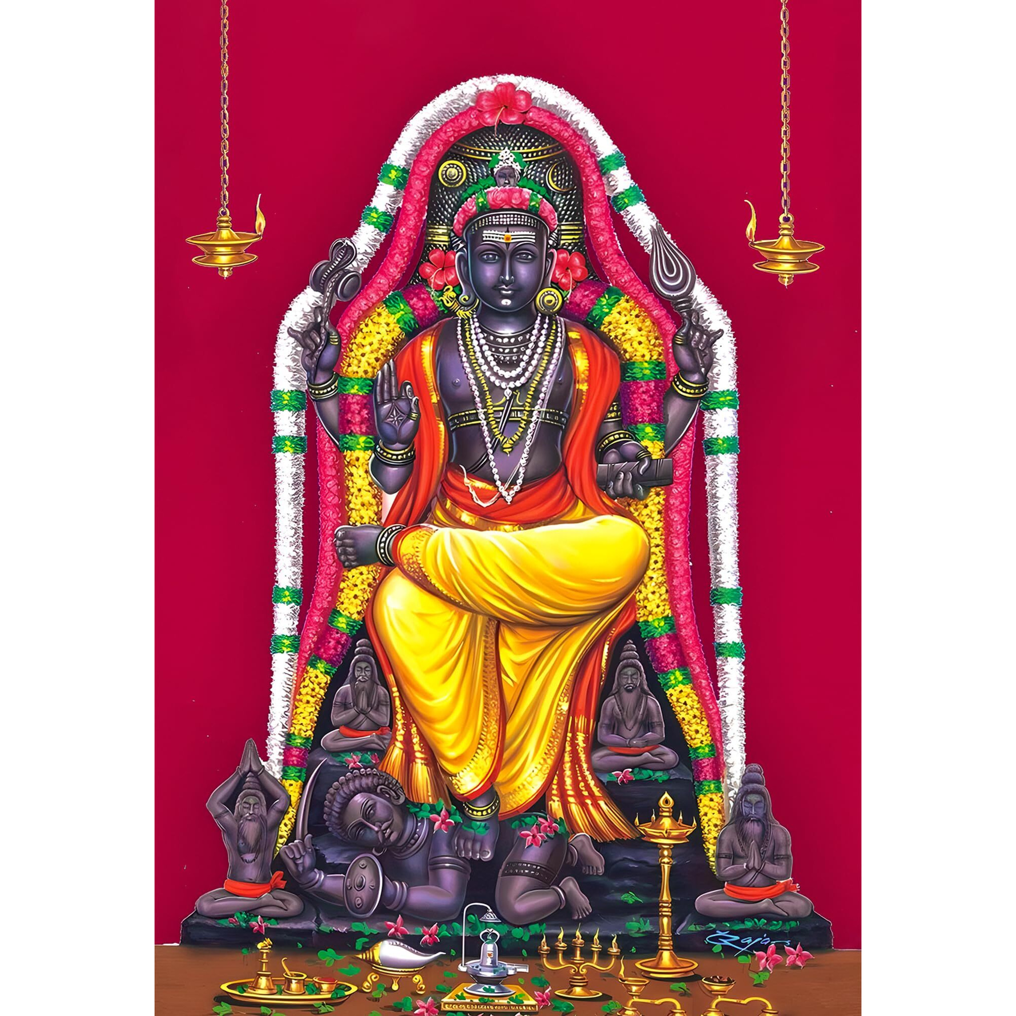 Lord Dakshinamurthy Sticker For Wall | Dakshinamurthy Poster Big Size | Guru Dakshinamurthy Stickers | Dakshinamurthy Wall Sticker 3D | Lord Dakshinamurthy Posters For Pooja Room, Living Room Decoration