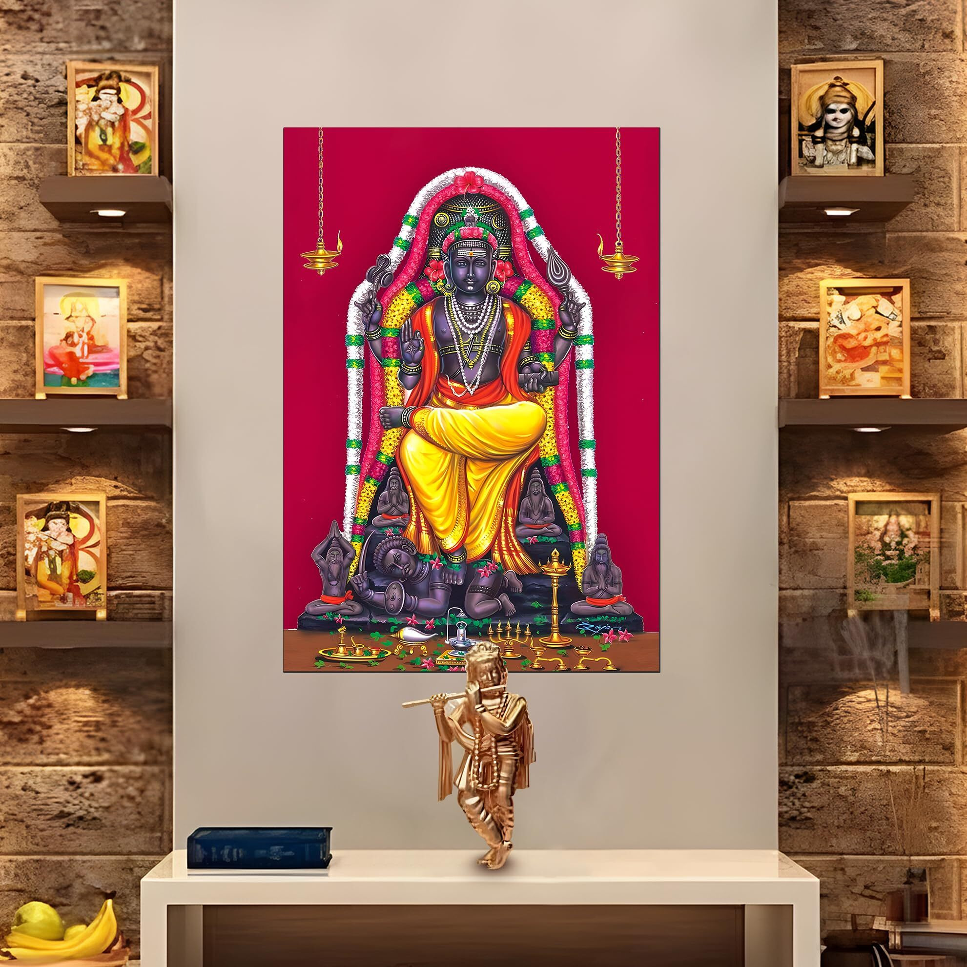Lord Dakshinamurthy Sticker For Wall | Dakshinamurthy Poster Big Size | Guru Dakshinamurthy Stickers | Dakshinamurthy Wall Sticker 3D | Lord Dakshinamurthy Posters For Pooja Room, Living Room Decoration