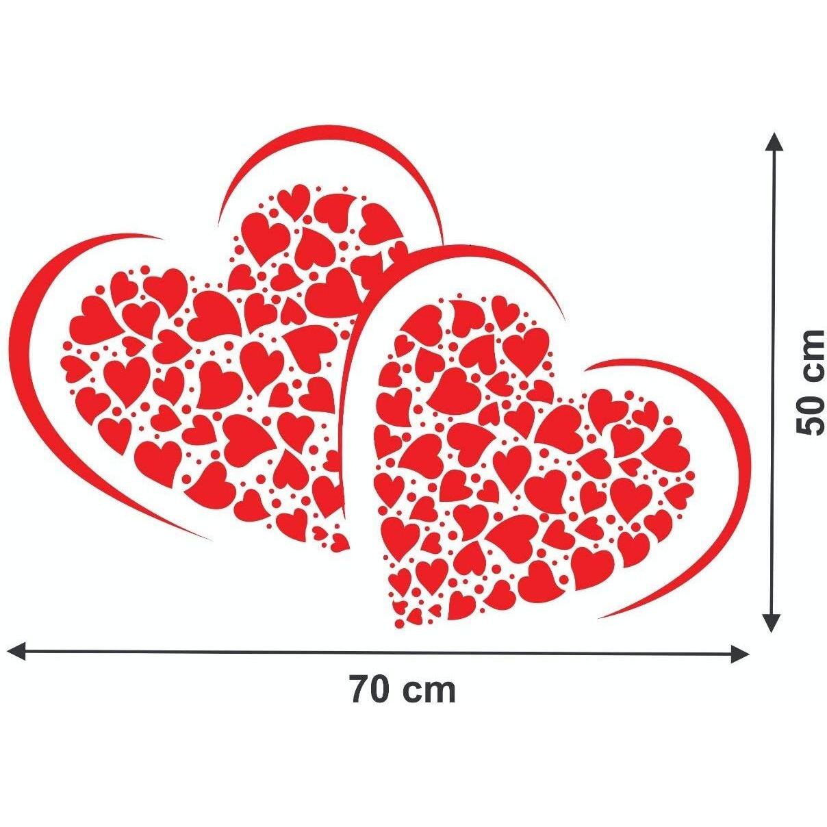 Printelligent Vinyl Romance Wall Sticker (Red, 70 X 50 Cm)