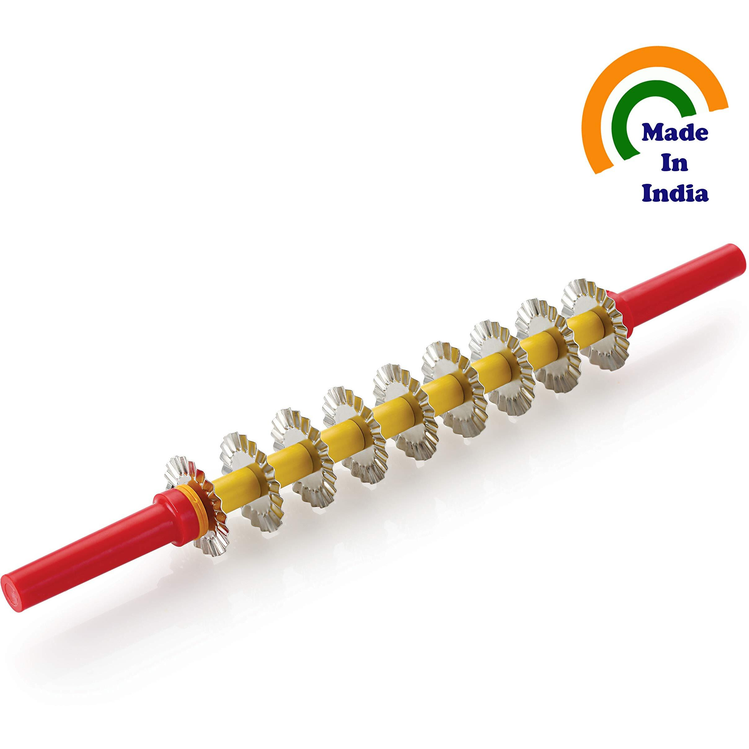 Ds Sakkarpara Big Plastic Handle Roller Cutter Mithai, Kajukatli, Shanakarpada Cutter With Stainless Steel Blades