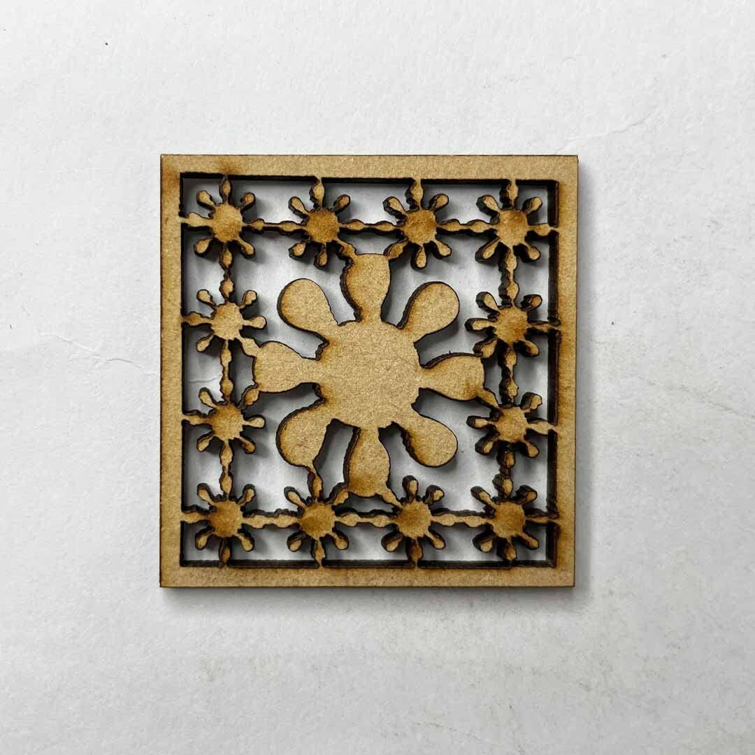 Adikala Floral & Square Shape Design | Button Fashion | Decorative | Jackets | Kurtis Cutting For Making Art & Crafts, Diy 1.5 Inch_(Set Of 12)