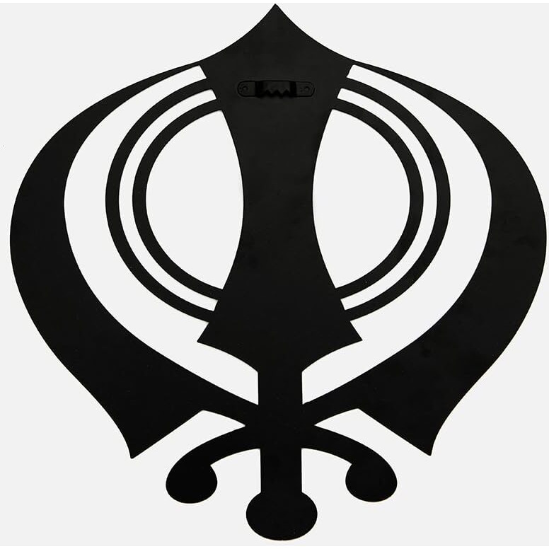 Decortwist Metal Black Sikh Symbol Khanda Wall Art Showpiece Perfect Decoration For Home Office Wall Decor Living Room Bedroom Ideal Gifts Item