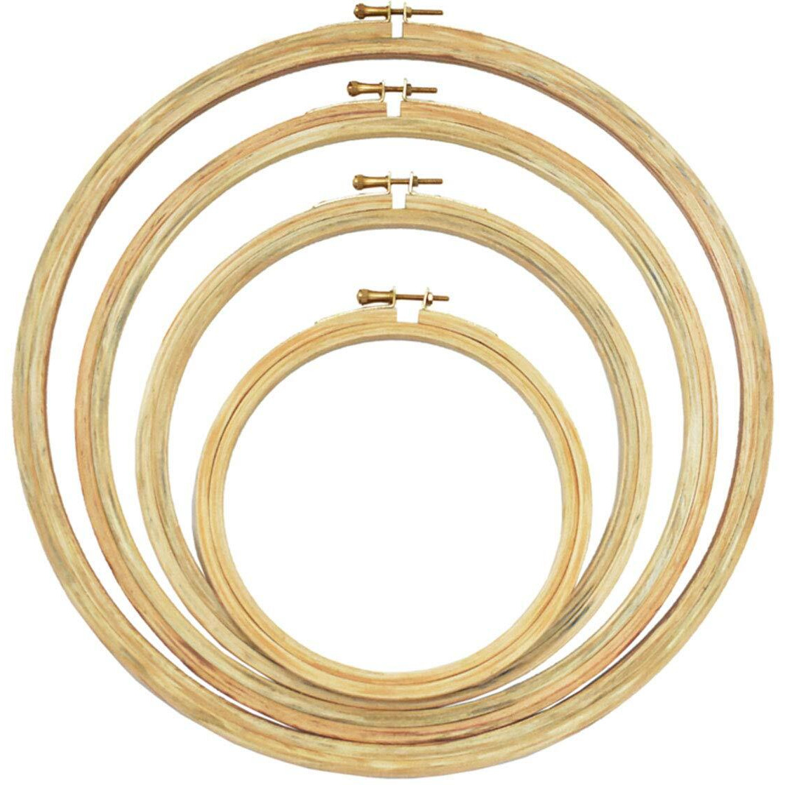 Embroiderymaterial Round Wooden Embroidery Hoop Combo Of 4 Different Sizes (4Pieces)