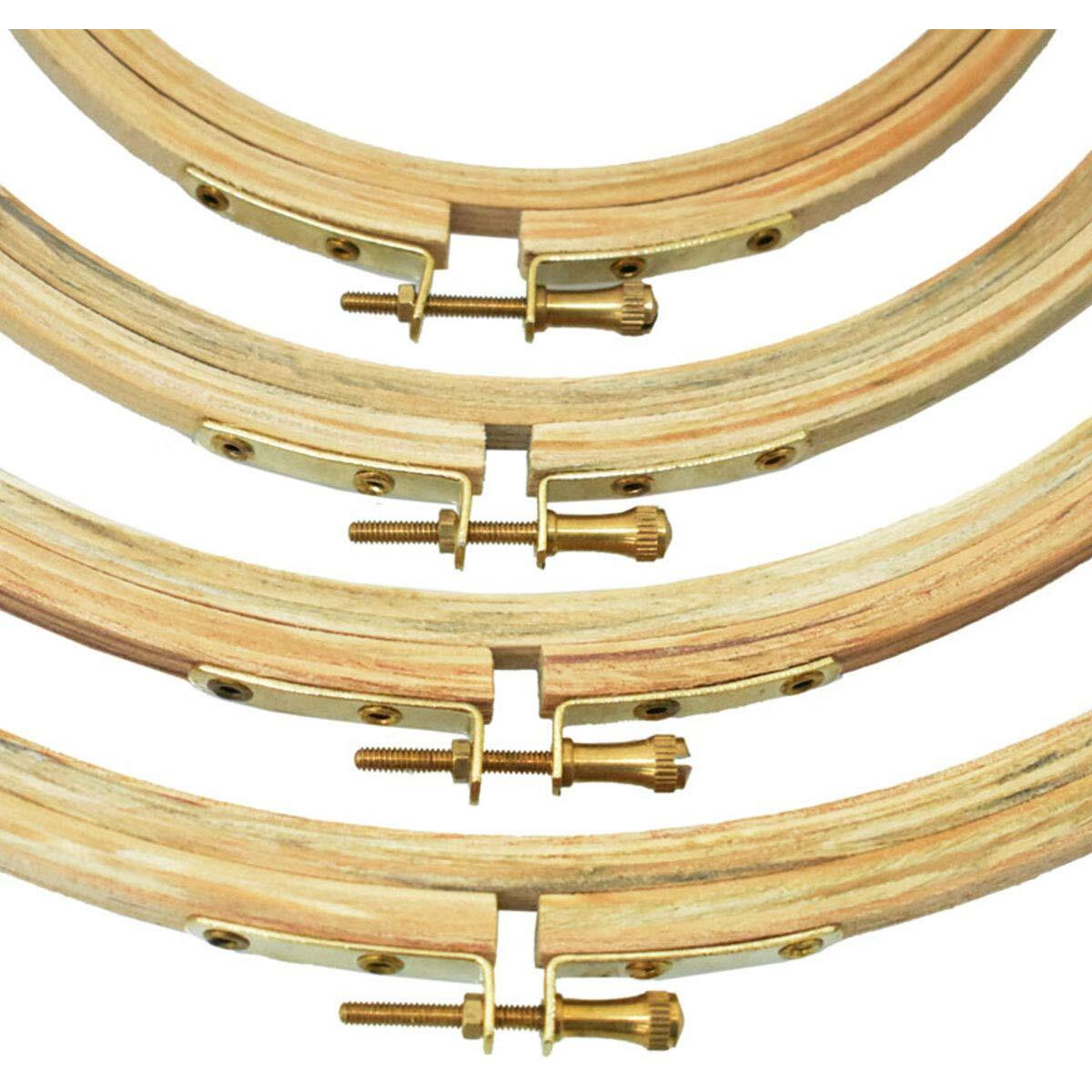 Embroiderymaterial Round Wooden Embroidery Hoop Combo Of 4 Different Sizes (4Pieces)