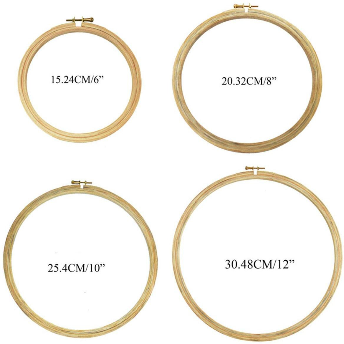 Embroiderymaterial Round Wooden Embroidery Hoop Combo Of 4 Different Sizes (4Pieces)