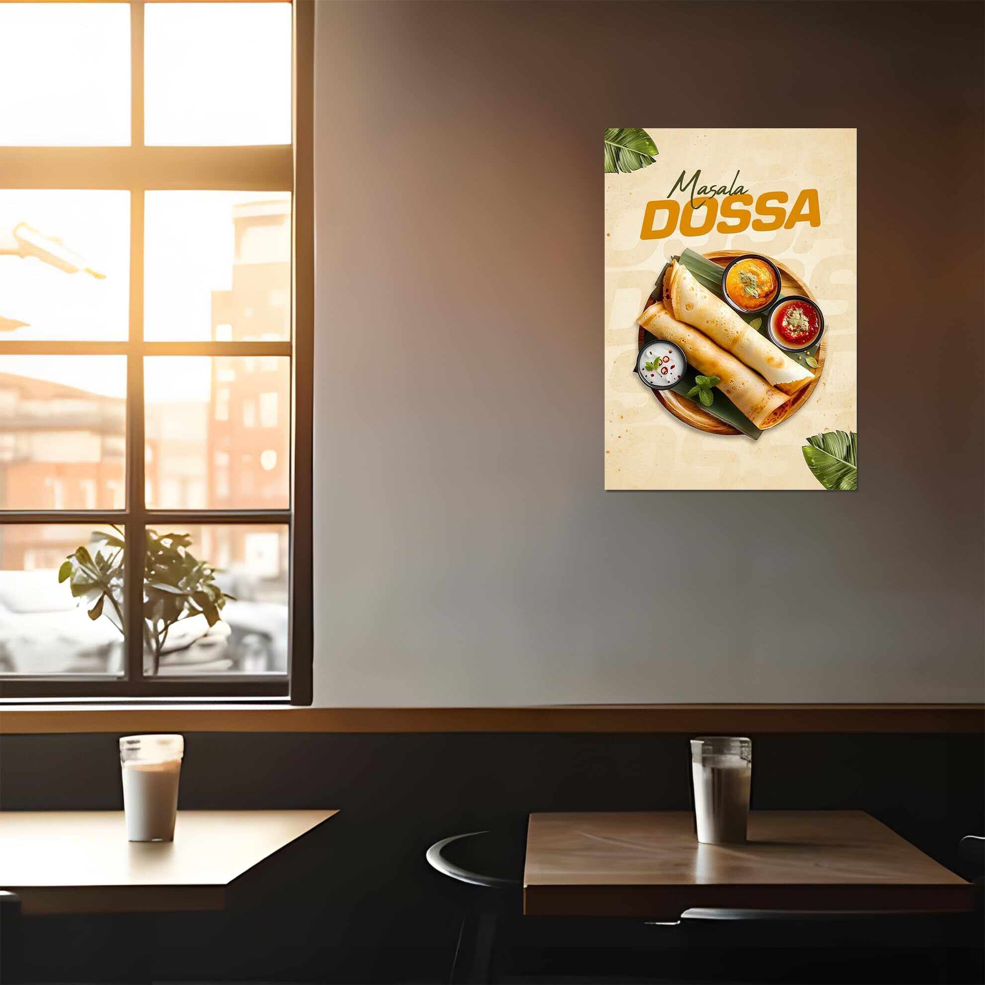 Dosa Poster | Dosa Stickers For Restaurant | Dosa Posters For Wall | Dosa Wall Stickers | Dosa Sticker | Dosa Food Posters For Hotel, Cafe Restaurant, Kitchen, Wall Decor, Home Decor