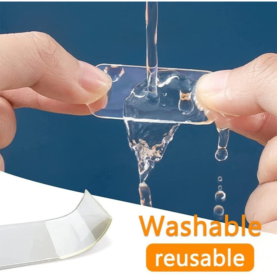 S2S Self Adhesive Reusable Tape Double Sided Heavy Duty Tap | Special Transparent Seamless Sticker | Multifunctional High Adhesive Tape | Washable Waterproof - 50 Pieces