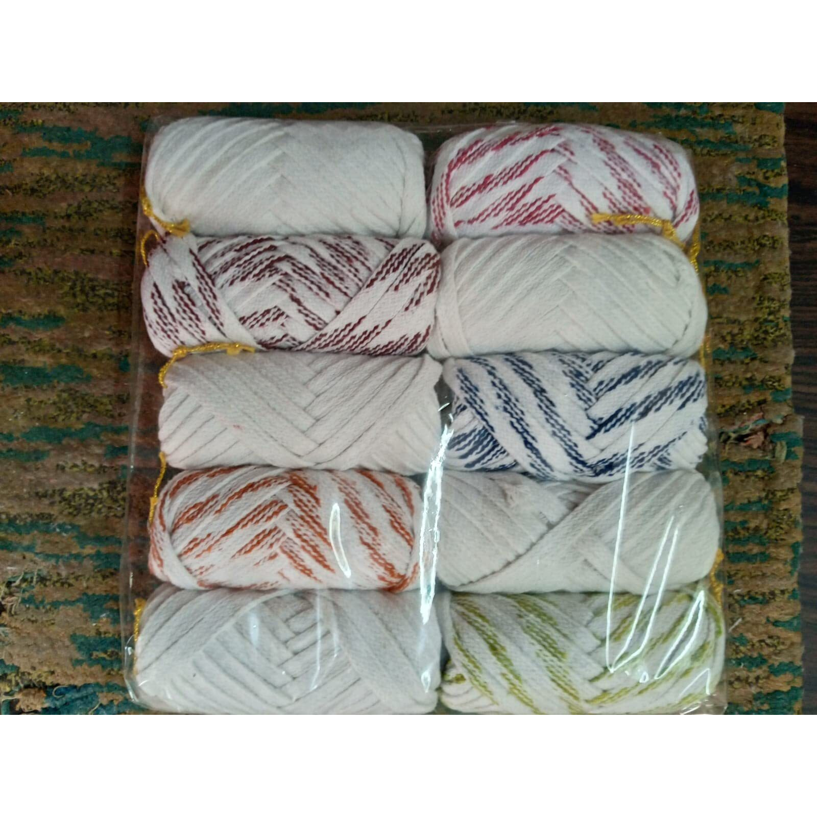 Colorful & White Nada/Cotton Dori/Cotton Rope/String For Pajama, Salwar, Ethnic Dresses,Petticot, Bermuda Etc (10 Meters/Roll) (Pack Of 10) Total 100 Meters