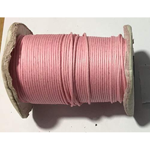 Omx Mtr Pink 1Mm Waxed Cotton Cord Thick Braided Bracelet Jewelry Making Beading Thread String (Pink)