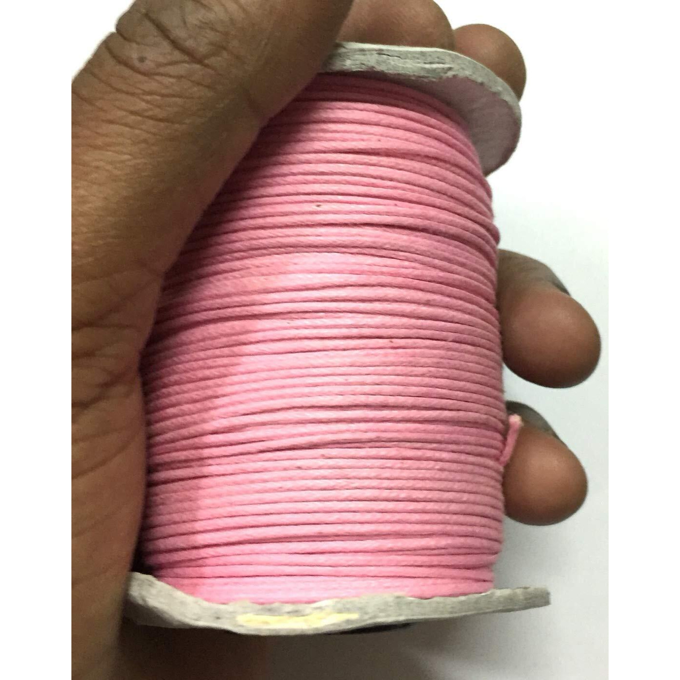 Omx Mtr Pink 1Mm Waxed Cotton Cord Thick Braided Bracelet Jewelry Making Beading Thread String (Pink)