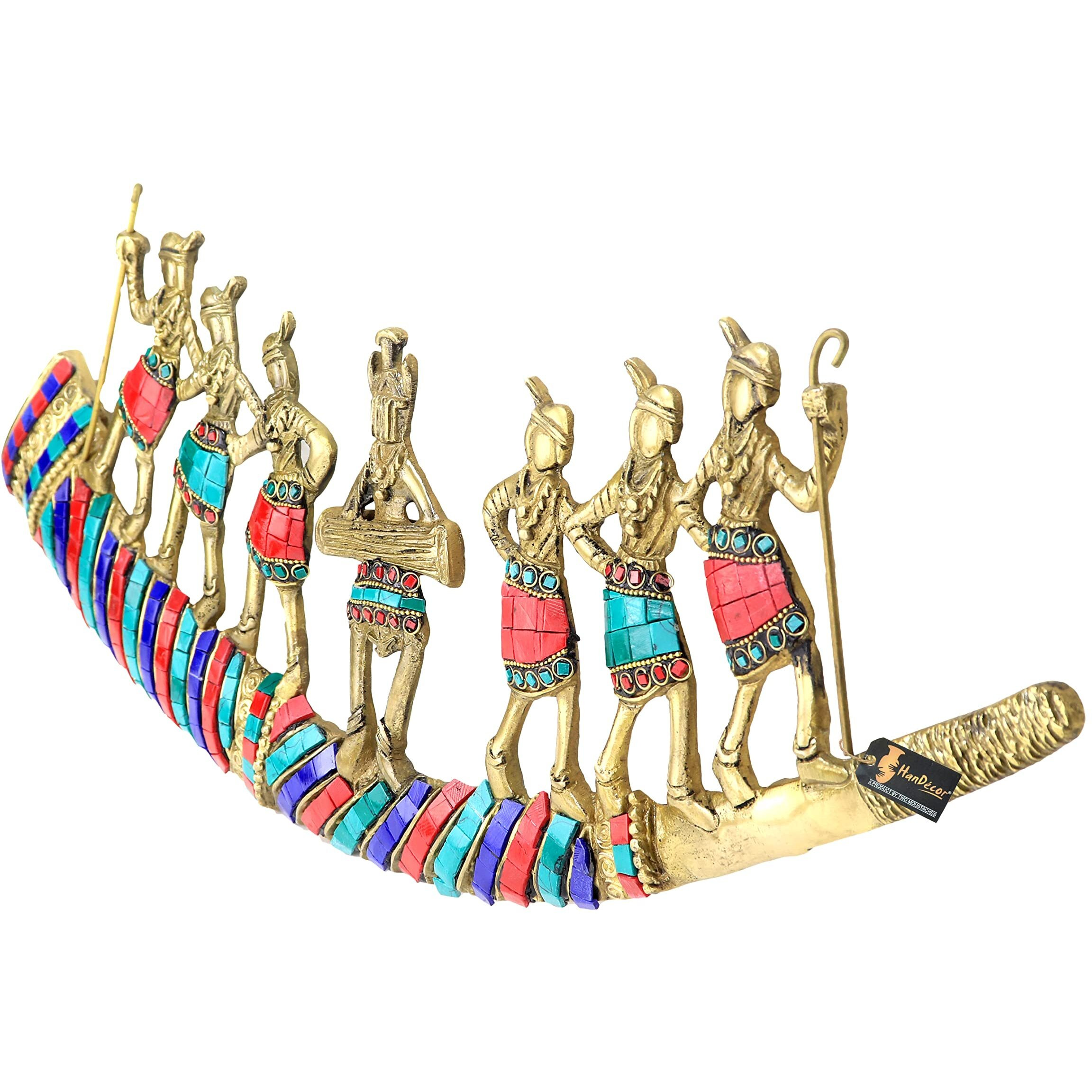 Two Moustaches Gemstone Work Tribal Folk Dancers Brass Wall Hanging