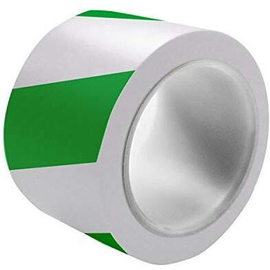Ynk 50 Mm X 60 Mtrs Self Adhesive Floor Marking Tape | Green And White