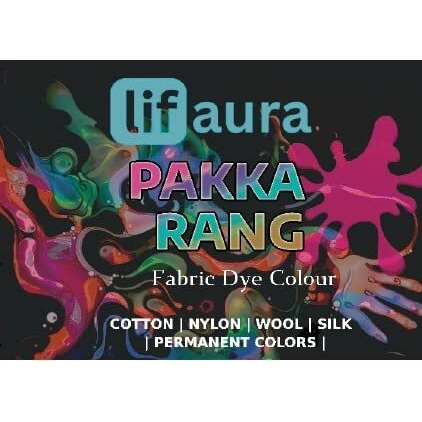 Prokart Lifaura Pakka Rang Fabric Dye Colour Natural Dye For Fabric Pack Of 10 Sachets (5G Each - 50G Pack) Shadea-27 Midnight Black(Same Color), Prokart Lifaura Pakka Rang