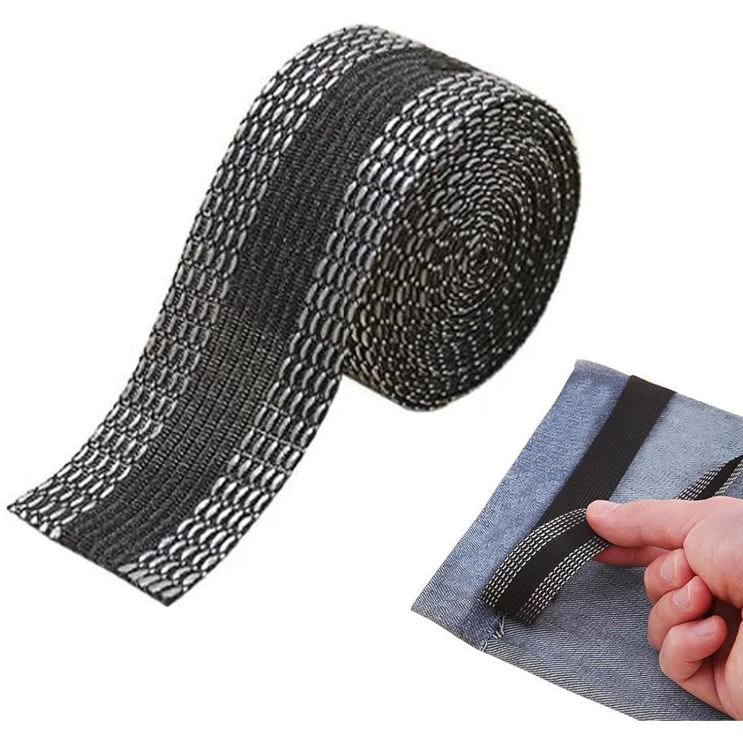 Shopvilla Iron Instant Hem Tape, 25Mm X 5M Trousers Edge Modified Strips, Permanent No Sew Hemming Tape, Washable Hem Adhesive Tape For Improve Jeans Suit Pant Trouser Mouth, Saree Tape Double Sided