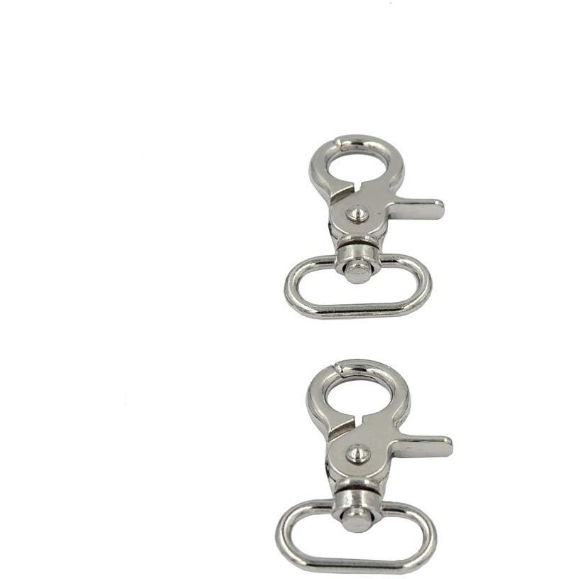 Shopee 2Pcs Lobster Claw Clasps Swivel Lanyards Trigger Swivel Snap Hooks Strap For Diy Bags Art Crafts Jewelry Findings Keychain Key Rings Connector(1" Silver)