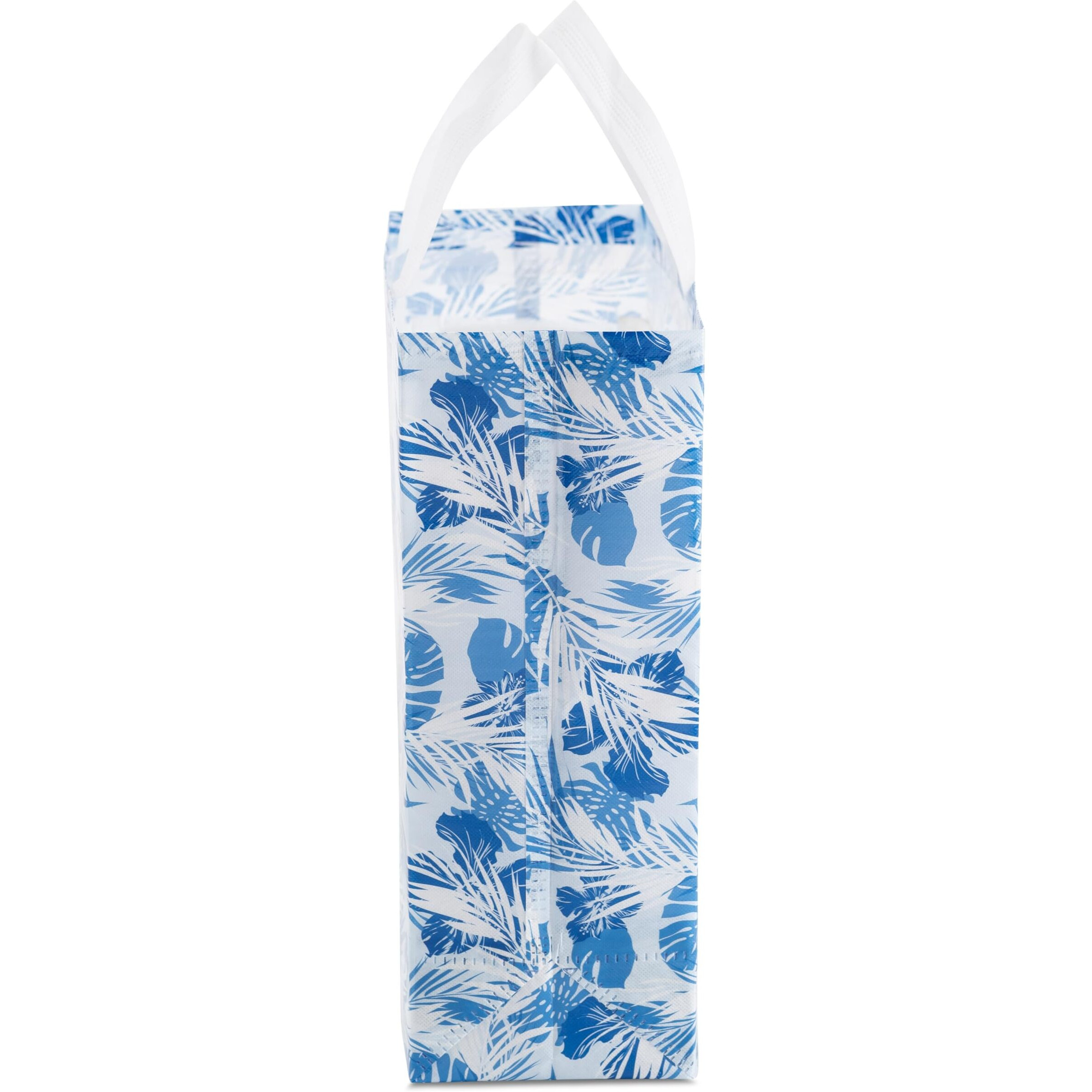 Drapme Large Size Pack Of 10 Pcs Rose Flower Printed Non-Woven Laminated Fabric Reusable Eco-Friendly Party Return Gift Bags (Large - 13X14X5 Inch)