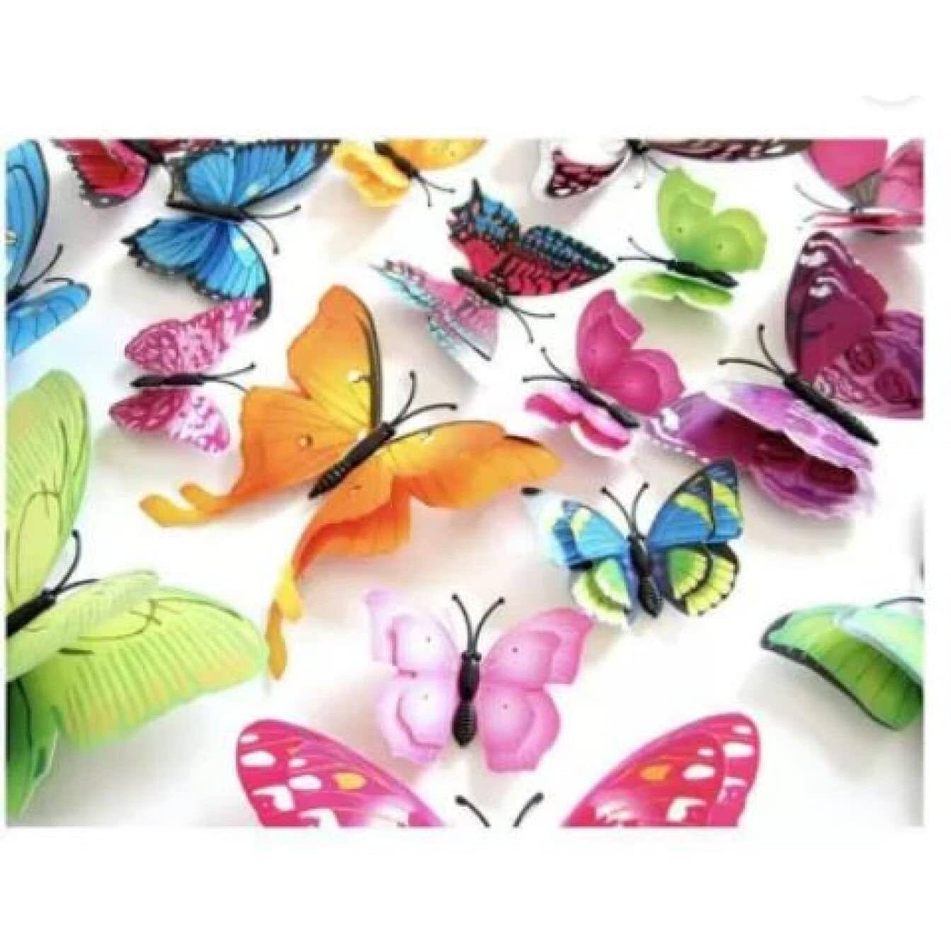 Jaamso Royals Multi Color 3D Butterfly Vinyl Self Adhesive Peel And Stick Wall Sticker For Living Room Bed Room Home Decor Mix Size 12 Piece Pack Of 1