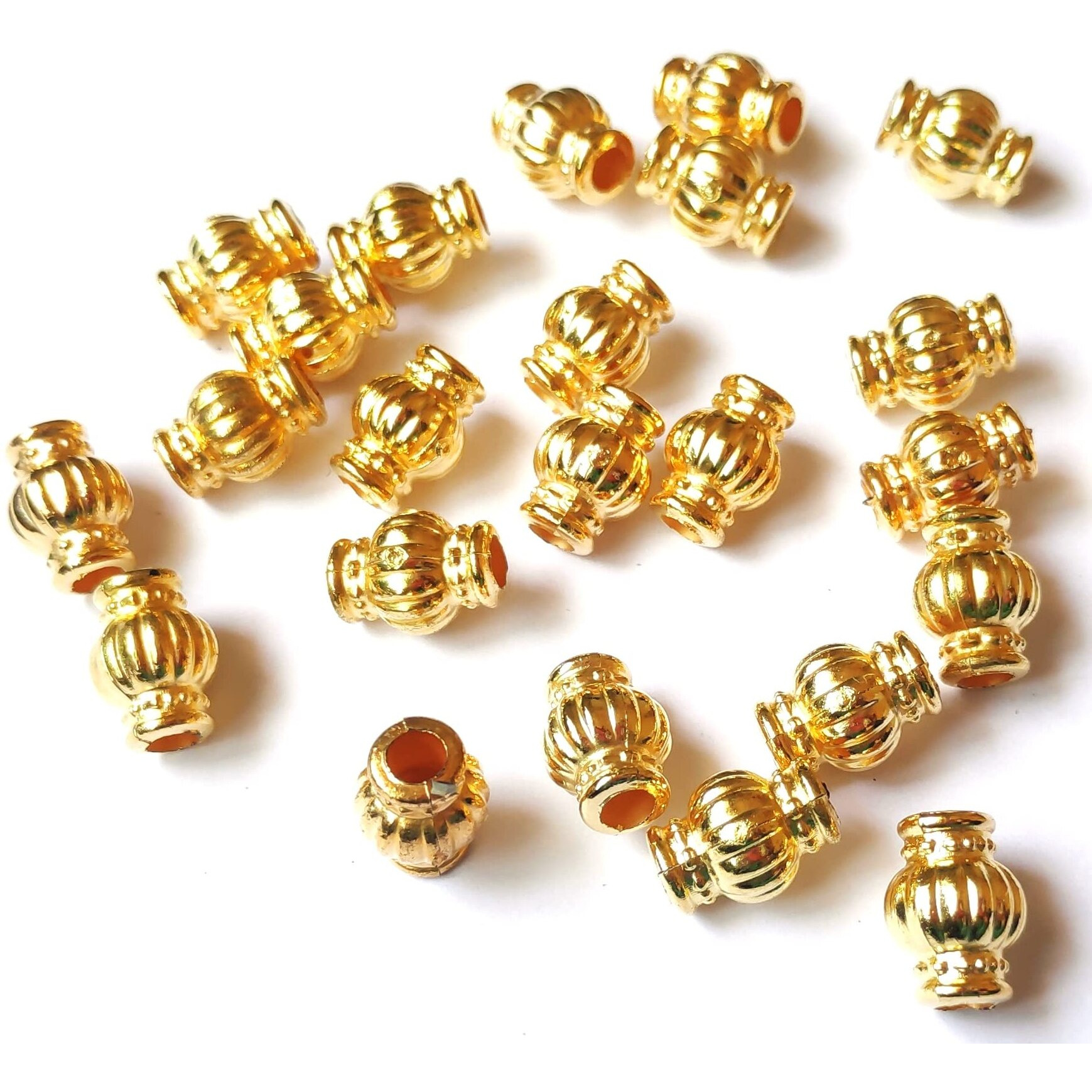Get-Set-Go Golden Color Kalasa/Kumbha/Pot (200Pcs) 1.6Cm Plastic Beads For Jewellery Making, Arts And Crafts Work, Necklace, Bracelet Earring Diy Kit (Kalasha/Kumbha)