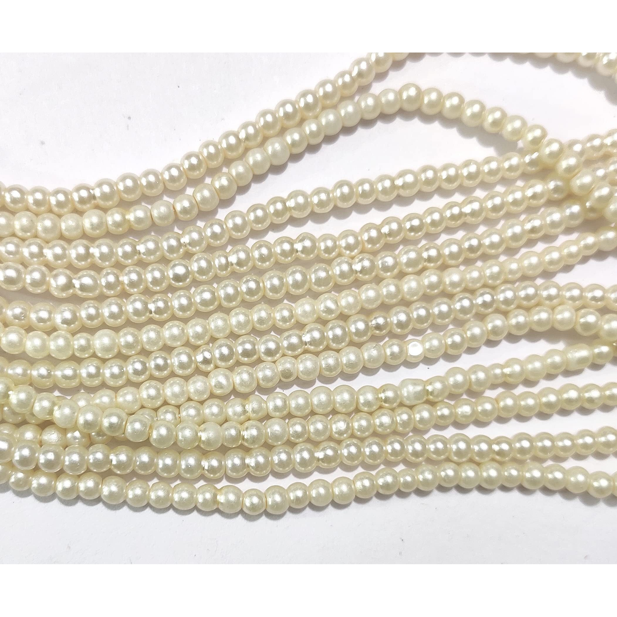 Omx Pearl Glass Beads Craft Jewellery Making (680 Beads) (6 Mm)