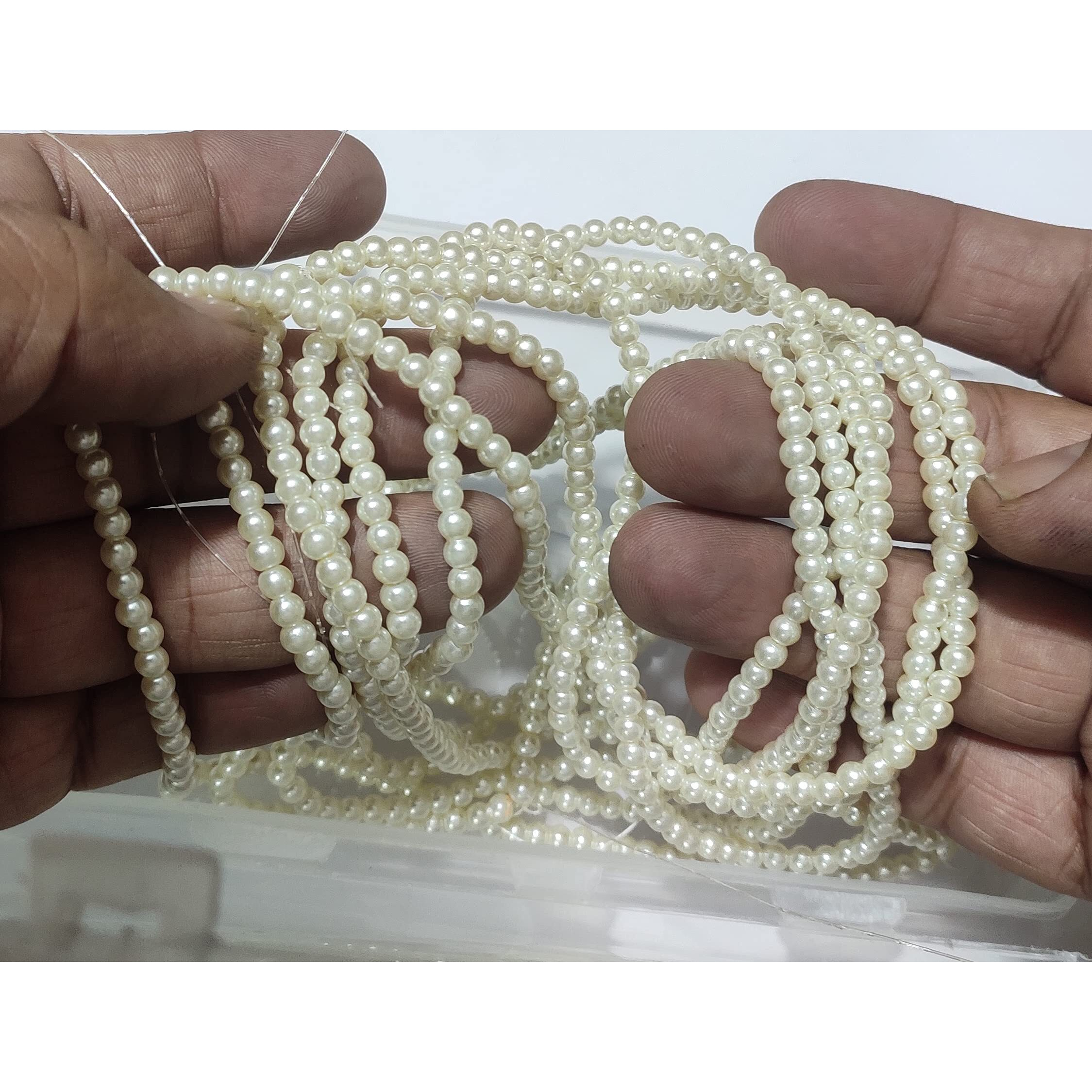 Omx Pearl Glass Beads Craft Jewellery Making (680 Beads) (6 Mm)