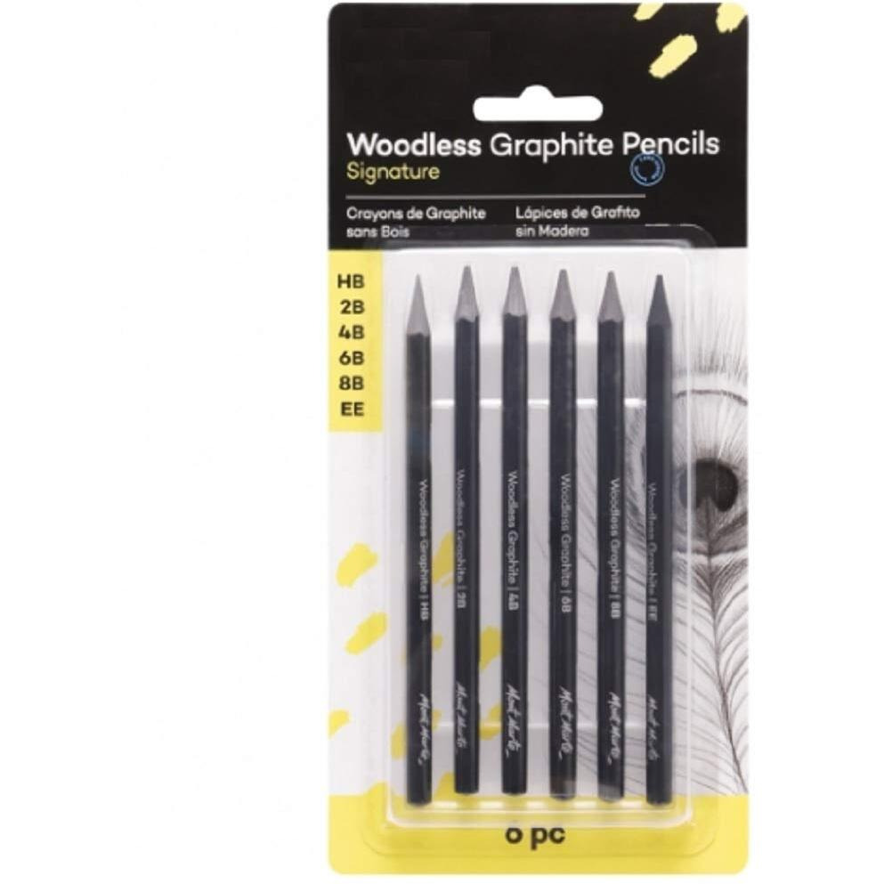Artbee Woodless Graphite Pencils 6 Piece (Hb, 2B, 4B, 6B, 8B And Ee), Suitable For Sketching, Drawing And Shading