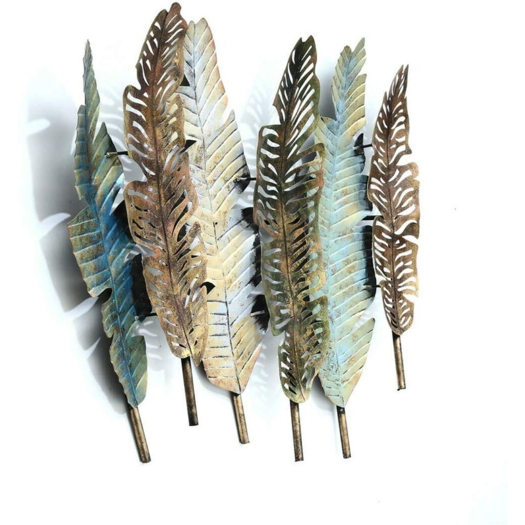 Decore Basket 6 Leaf Led Nature Wall Art (Multicolour, Medium)