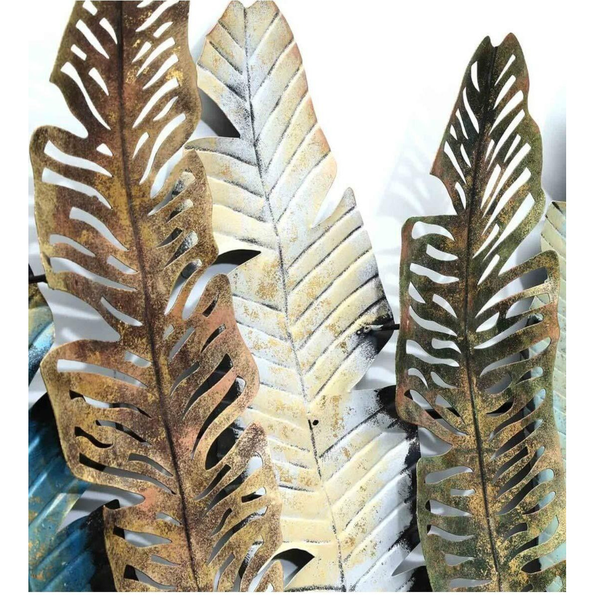 Decore Basket 6 Leaf Led Nature Wall Art (Multicolour, Medium)