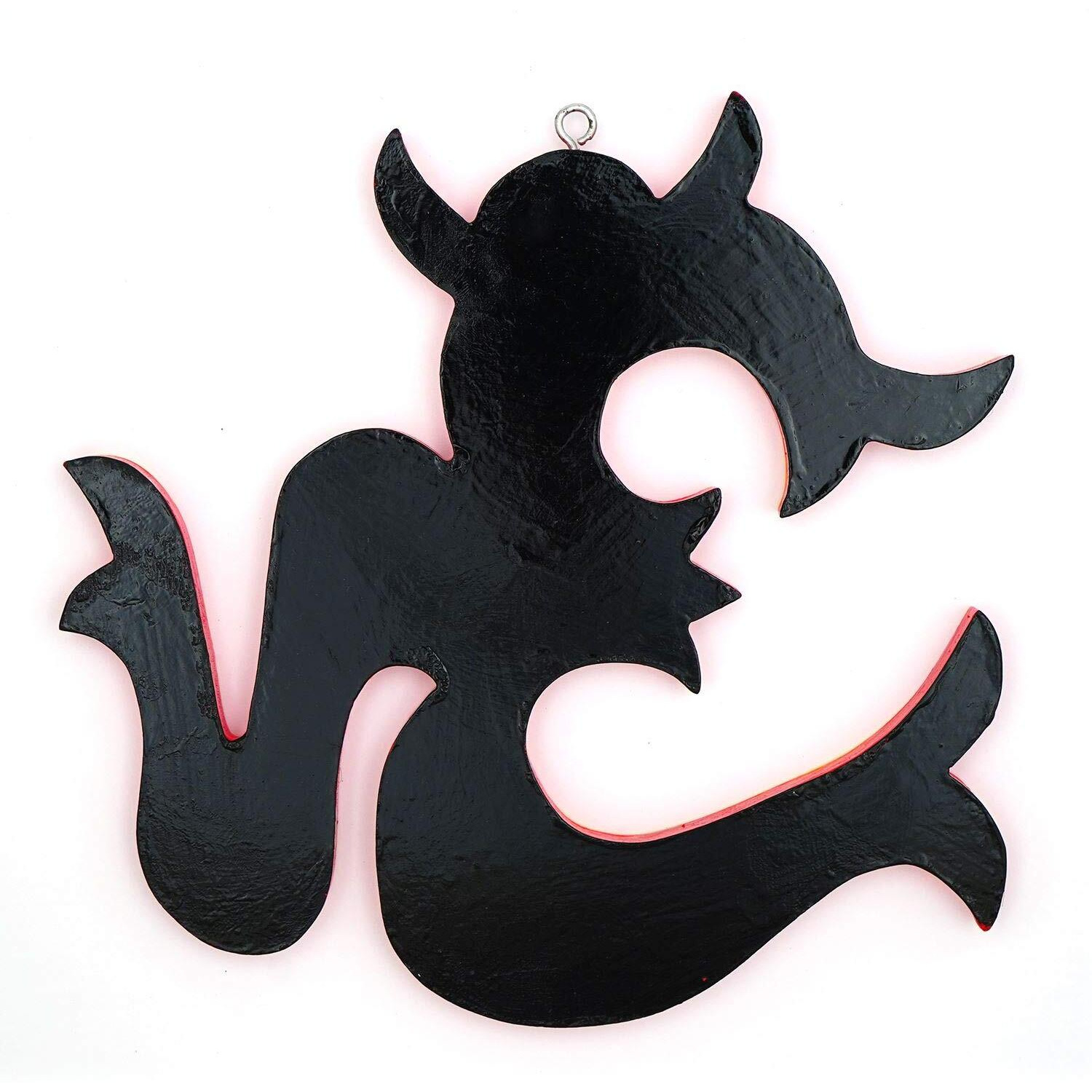 Fine Craft India Om Symbol Hand Made Wooden Wall Hanging | Wall Decor For Positive Energy For Home And Office (L- 8 X W- 0.5 X H- 8 Inch, Color May Vary)