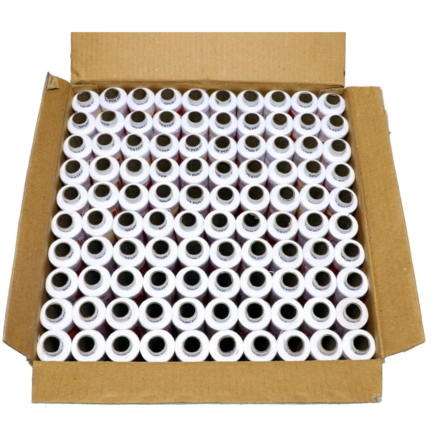 Shop & Shoppee 100% Polyester Sewing Threads 100 Tubes(300 M Each) For Sewing, Tailoring, Machine And Hand Stitching Spools Thread (300 M, Pack Of 100, White)