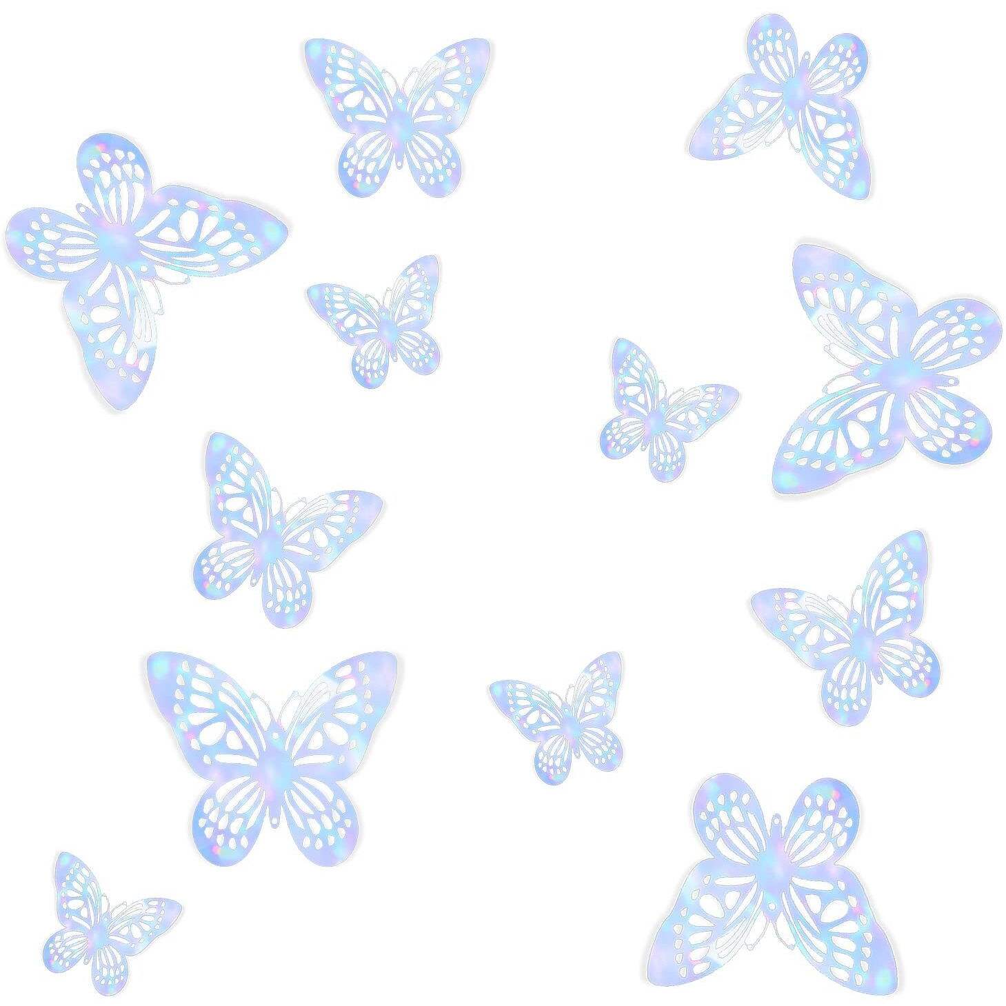 Freny Exim 12 Pcs 3D Pvc Home Dcor Butterfly With Double Gum Tape(Rainbow Tone)