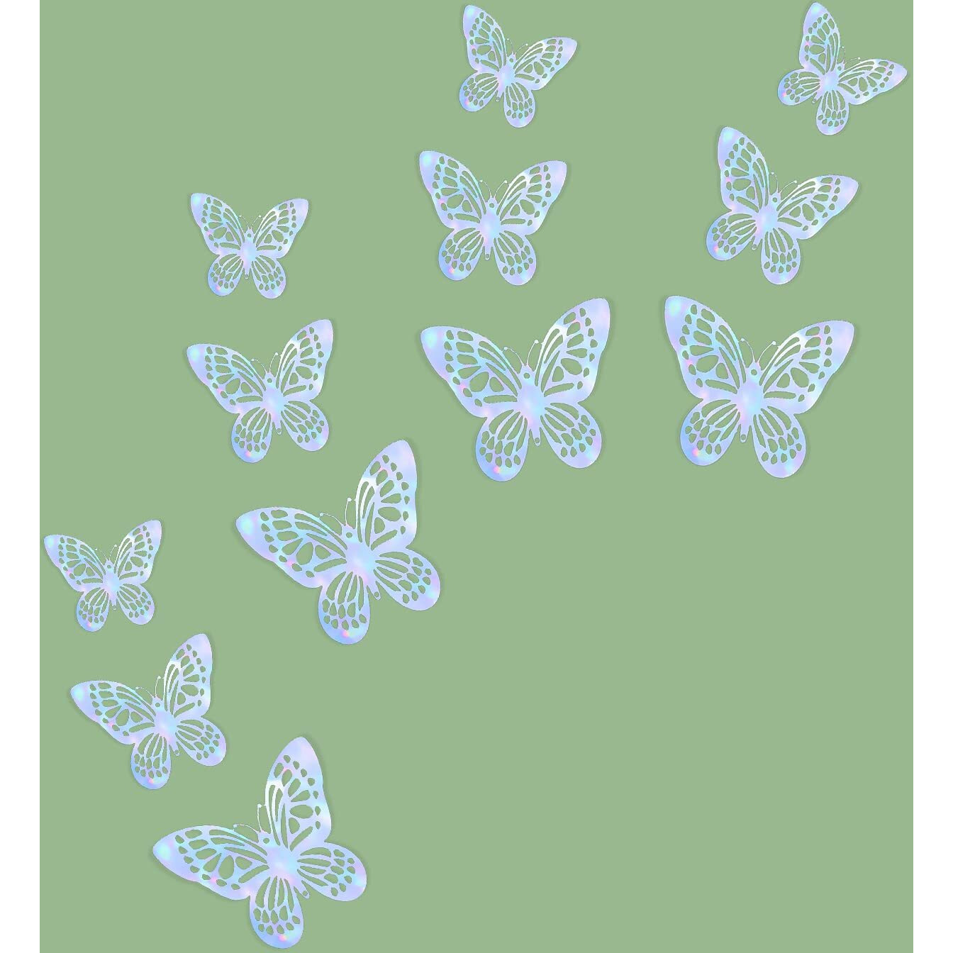 Freny Exim 12 Pcs 3D Pvc Home Dcor Butterfly With Double Gum Tape(Rainbow Tone)