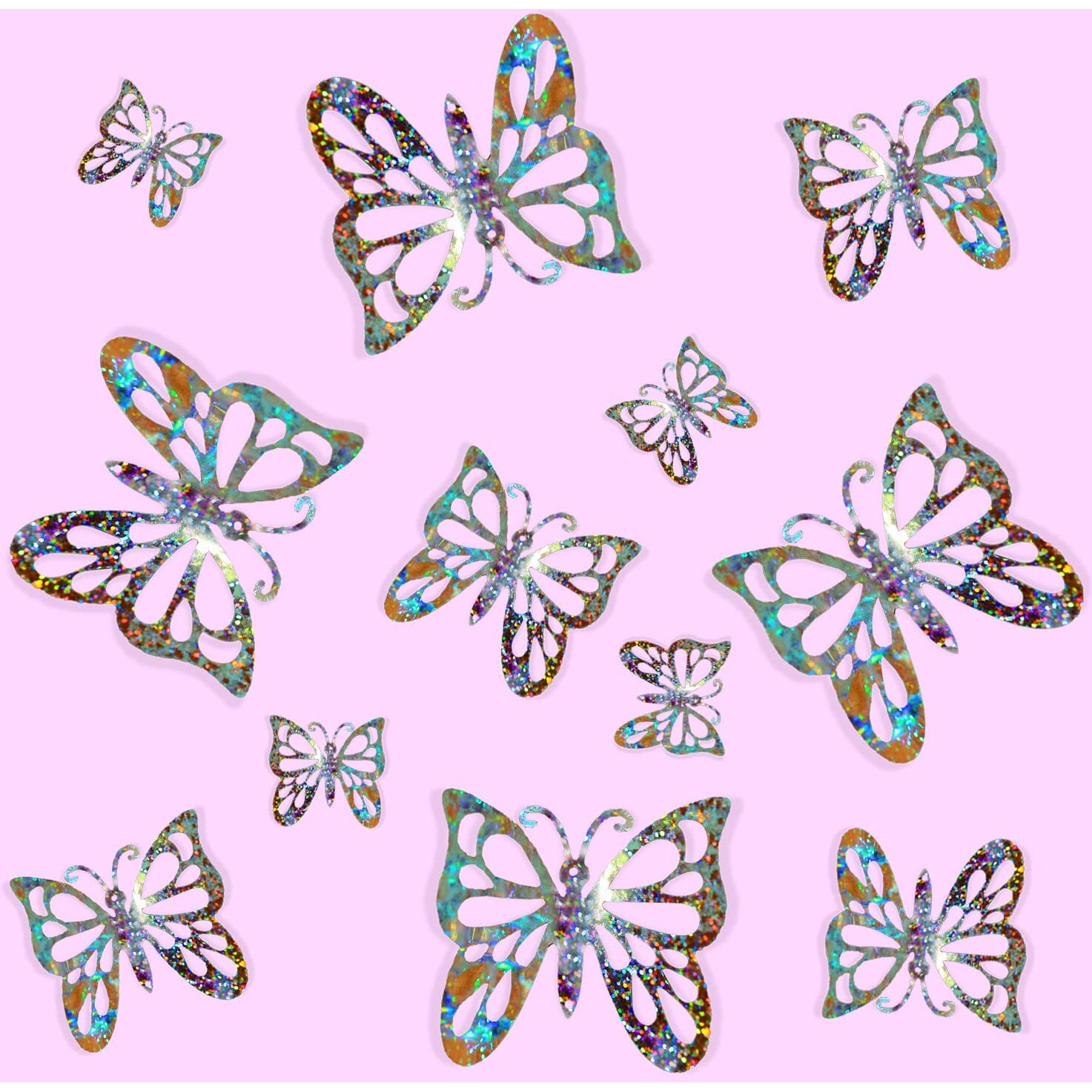 Freny Exim 12 Pcs 3D Pvc Home Dcor Butterfly With Double Gum Tape(Rainbow)