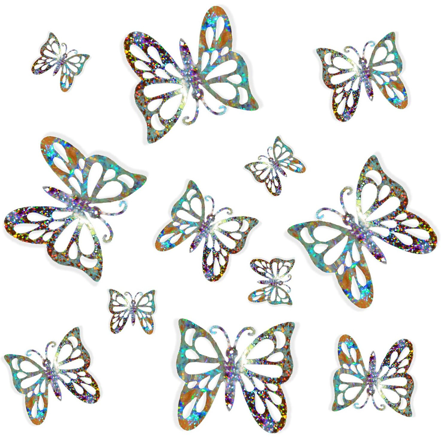 Freny Exim 12 Pcs 3D Pvc Home Dcor Butterfly With Double Gum Tape(Rainbow)