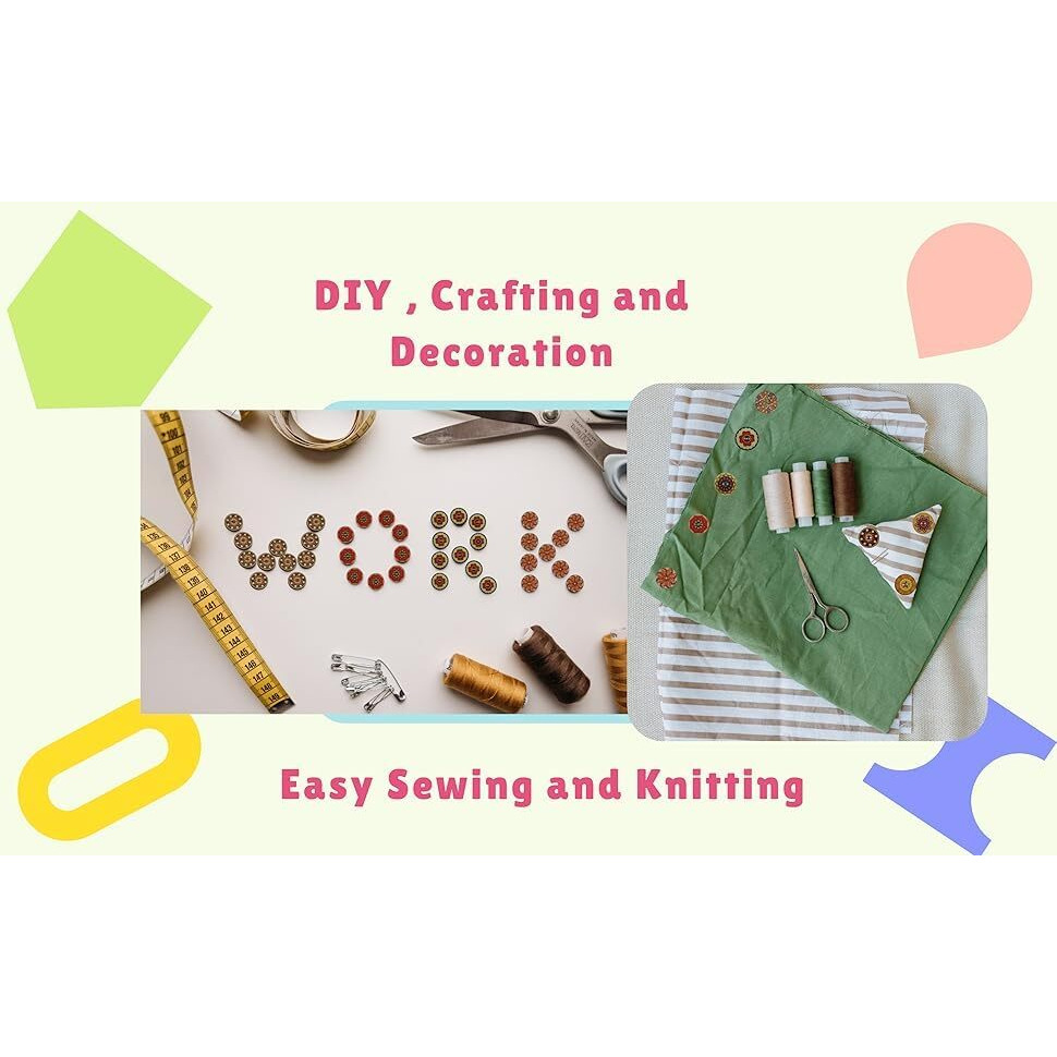 Kanprincess Wooden Buttons For Crafts Wood Buttons 1 Inch Assorted Vintage Round Wooden Flower (30 Pcs)