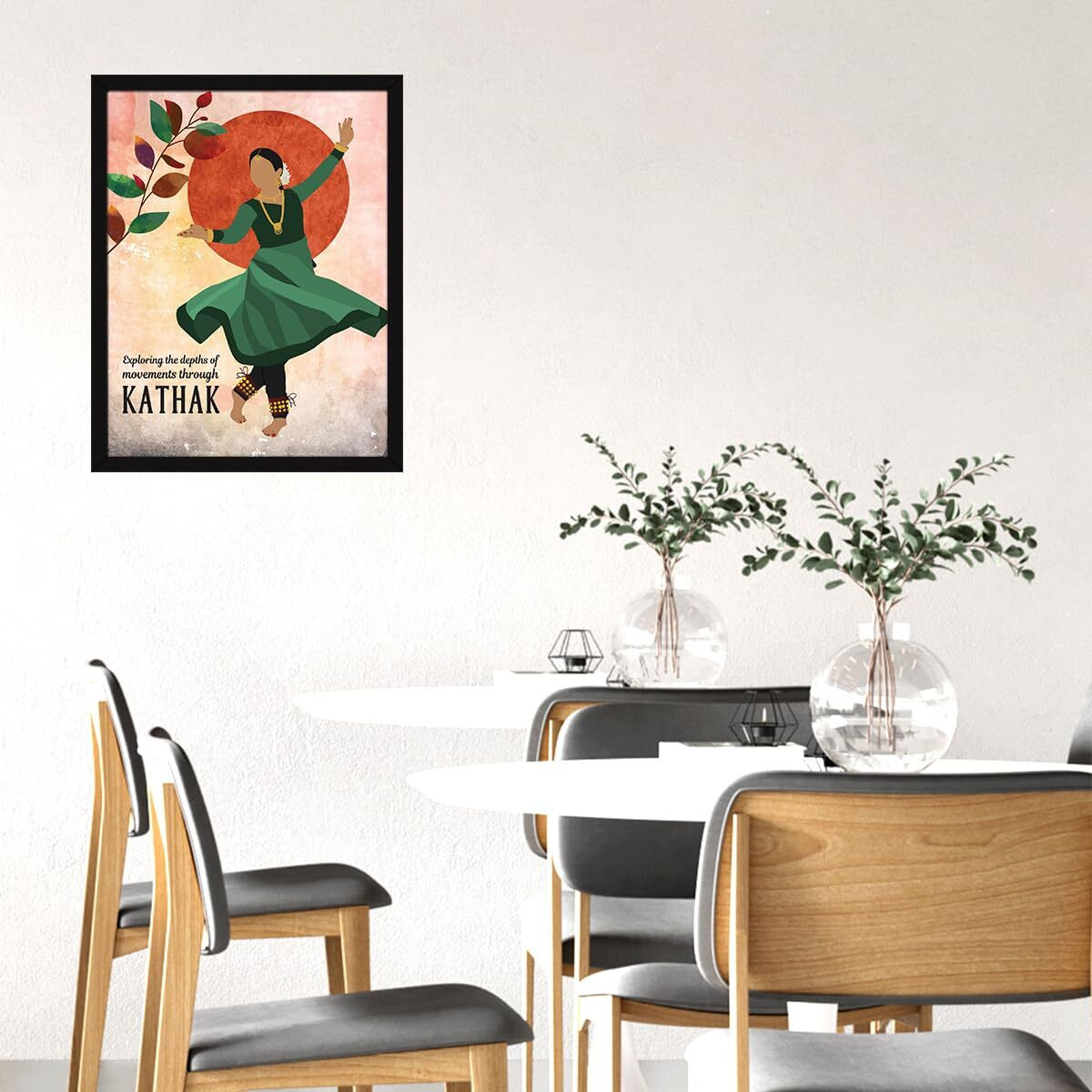 Chaka Chaundh  Kathak Dance Wall Frame  Indian Classical Dance Framed Quotes  Best Vintage Poster (14 X 11 Inches)