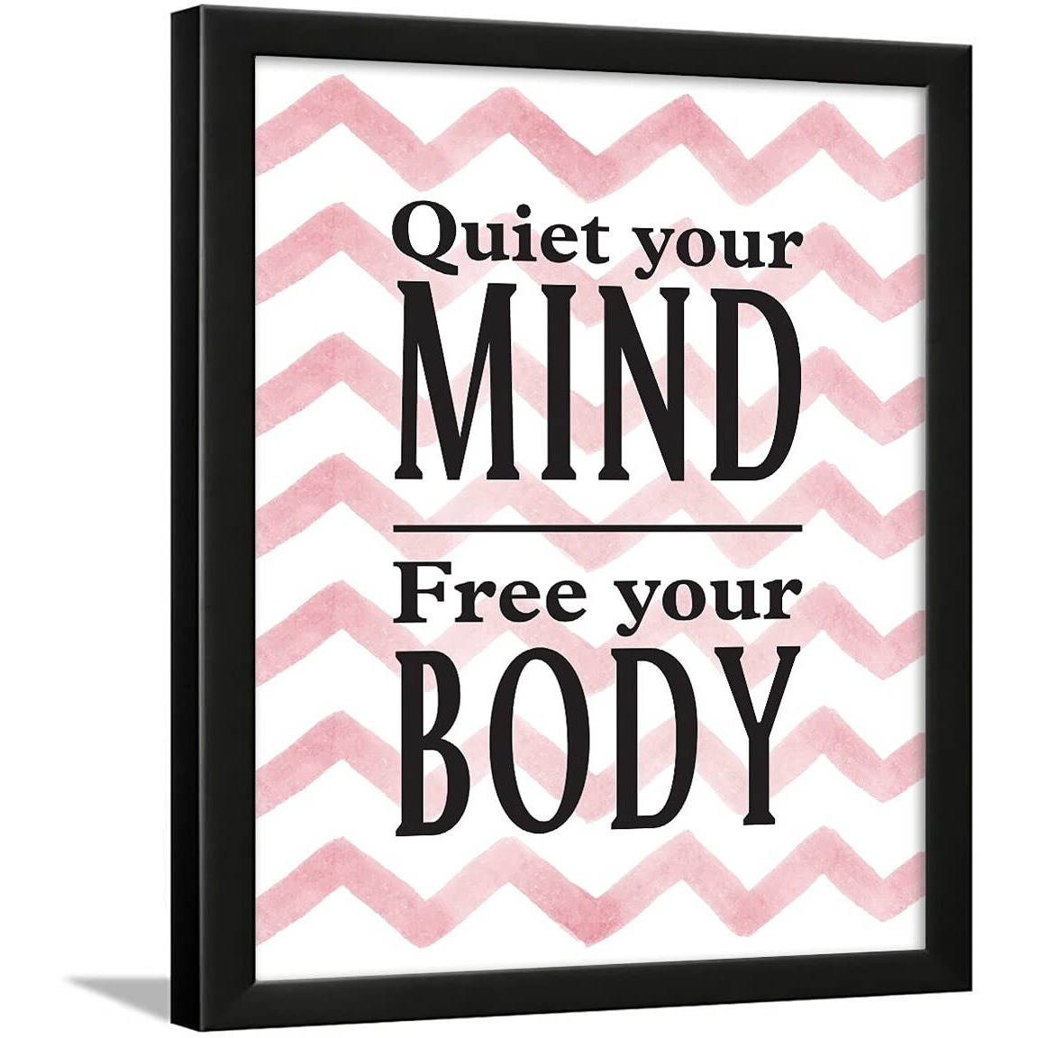 Chaka Chaundh - Yoga Quotes Frames - Meditation Quotes Wall Frame - Yoga Wall Frames - Yoga Wall Decor - Yoga Wall Art - Yoga Posters For Wall - (13.6 X 10.6 Inches) (Quite Your Mind - Pink)