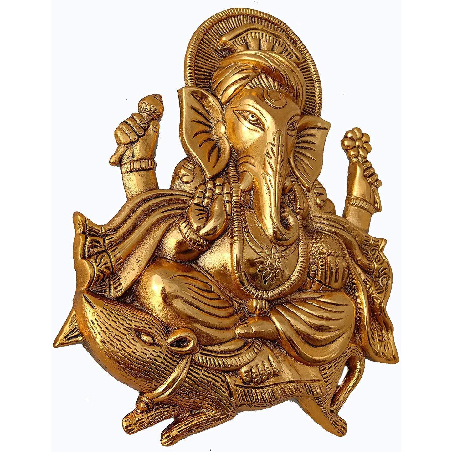 Etsibitsi Ganesha Decorative Metal Wall Art Sculpture Hanging And Showpiece, Mouse Ganesh Wall Hanging022