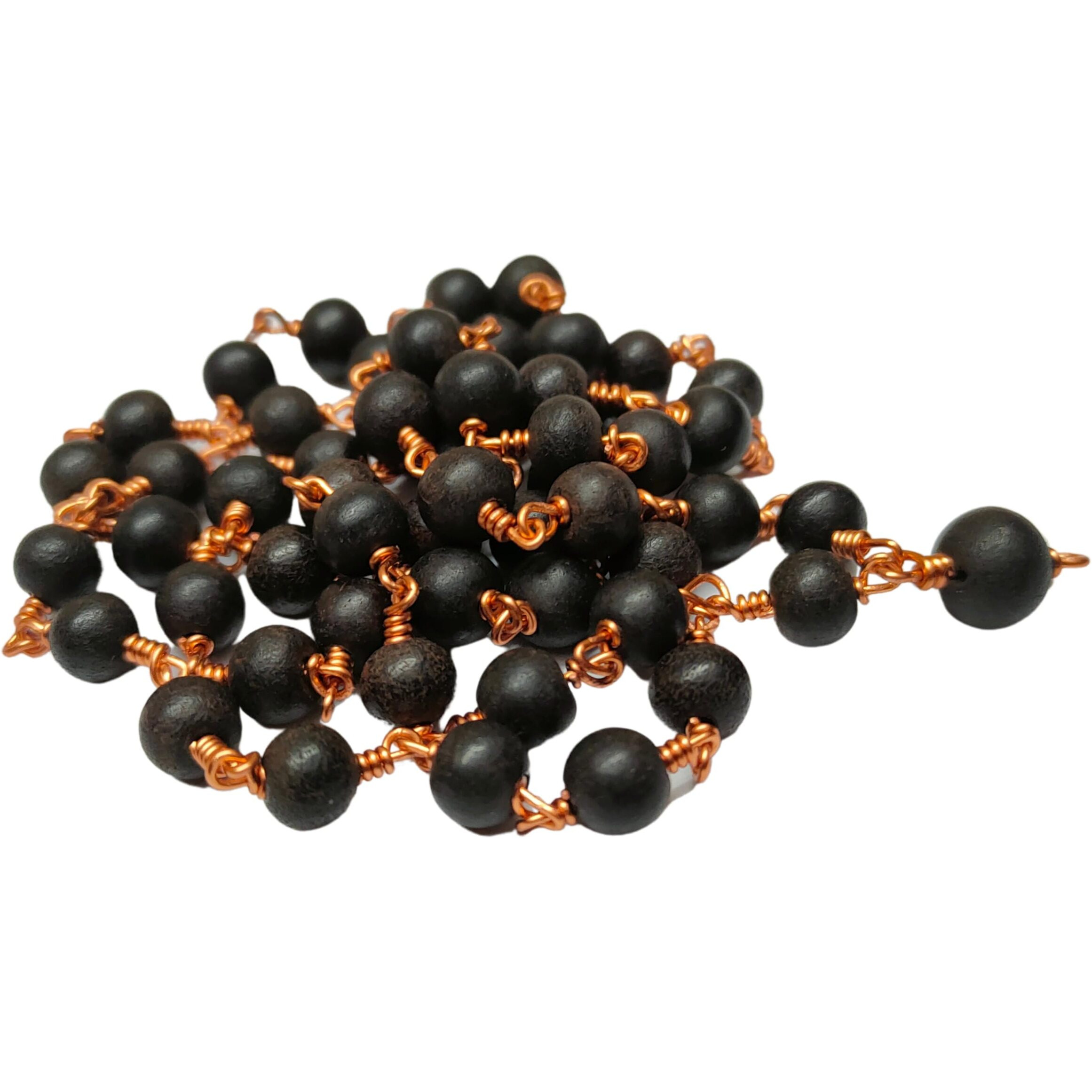 Anciently Karungali Malai Copper Original 6Mm | Karungali Malai Copper 6Mm 54 Beads, Ebony Wood, 1 Piece