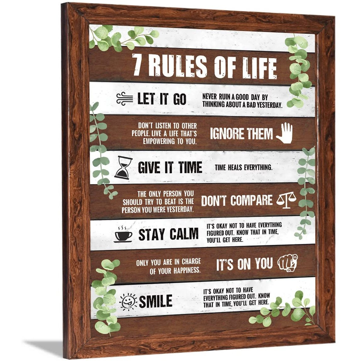 Chaka Chaundh - Motivational Life Rules Poster - Inspirational Quotes Wall Frame (13.6 X 10.6 Inches) - Engineered Wood Frame