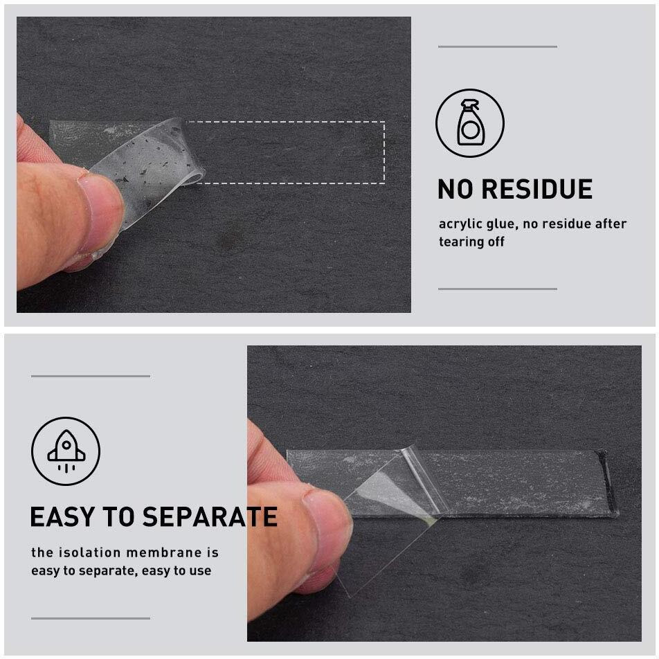 Dansr Removable Clear Double Sided Tape | Heavy Duty Tape, | Traceless Washable Removable, Multipurpose Grip Tape For Carpets, Rugs, Walls, Floors | Indoor/Outdoor (Transperent Tape 1 Mm, 2)