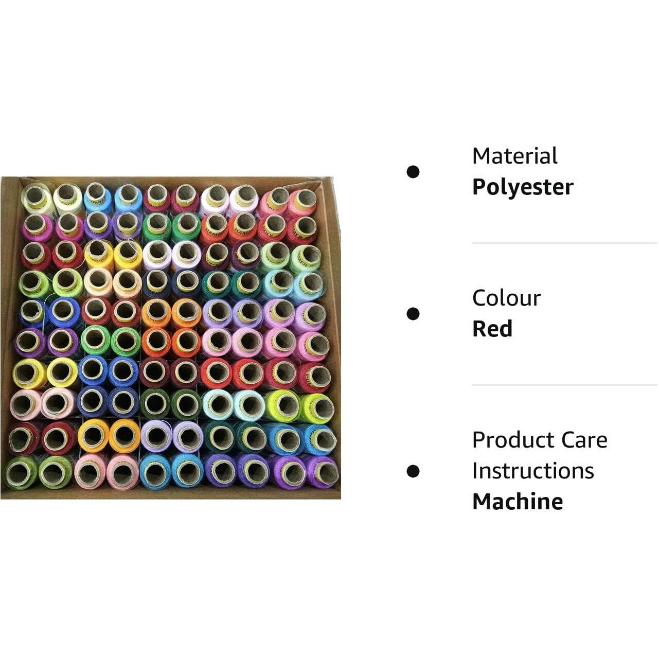 Shop & Shoppee Multicolor 100% Polyester Sewing Threads 100 Tubes(150 M Each) For Sewing, Tailoring, Machine And Hand Stitching Spools Threads (150 M, Pack Of 100, Multicolor)