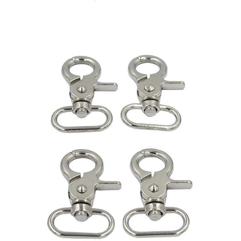 Shopee 4Pcs Lobster Claw Clasps Swivel Lanyards Trigger Swivel Snap Hooks Strap For Diy Bags Art Crafts Jewelry Findings Keychain Key Rings Connector(1" Silver)