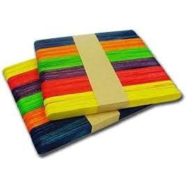 Amigozz Wooden Ice Cream Popsicle Sticks Combo Straight Edge Wooden Ice Cream Sticks For Art And Crafts Pack Of 200 Pcs (100 Multicolor And 100 Wooden Colored)
