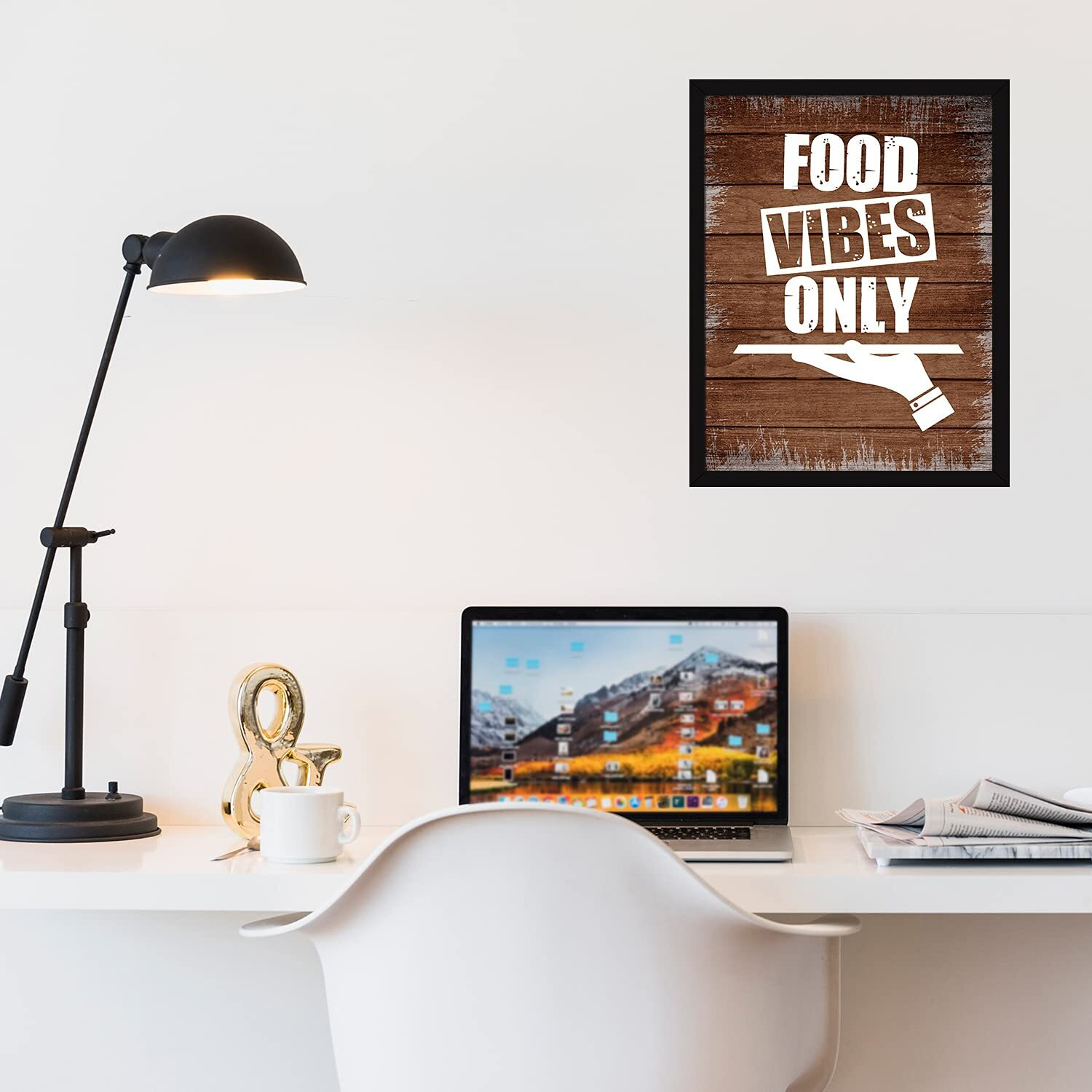 Chaka Chaundh - Kitchen Quotes Wall Frames - Dining Quotes Frame - Kitchen Quotes Framed Posters - Dining Table Quotes Frames For Room & Hall - (14 X 11 Inches) (Kitchen Food Vibes Vintage)