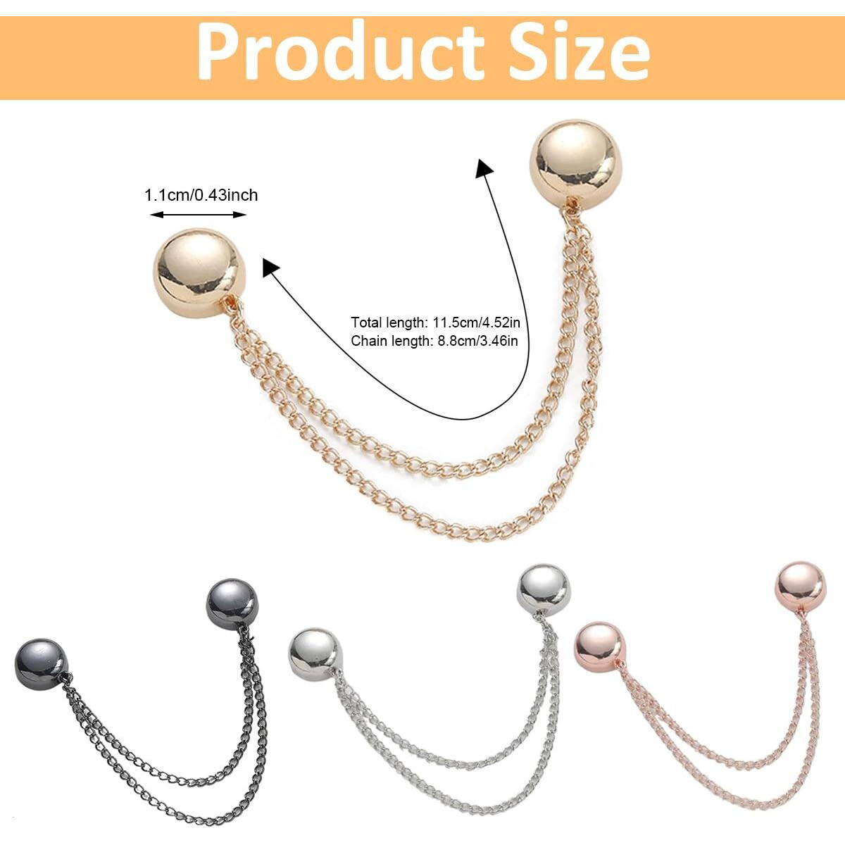 Hasthip 4Pcs Magnetic Clothing Clips, Strongest Magnetic Strength Buttons Clips, Multi Use Pinless Brooch Clothes Magnets Pins For Women Men