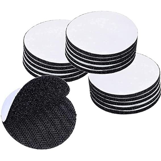 Elvana Double Sided Hook Loop Dots Adhesive Sticky Back Coins Self Adhesive Fastener Interlocking Tape For Couch Cushions, Carpet, Stair Treads Carpet, Diy Craft, Round 2 Inch, Black (Set Of 10) (10)