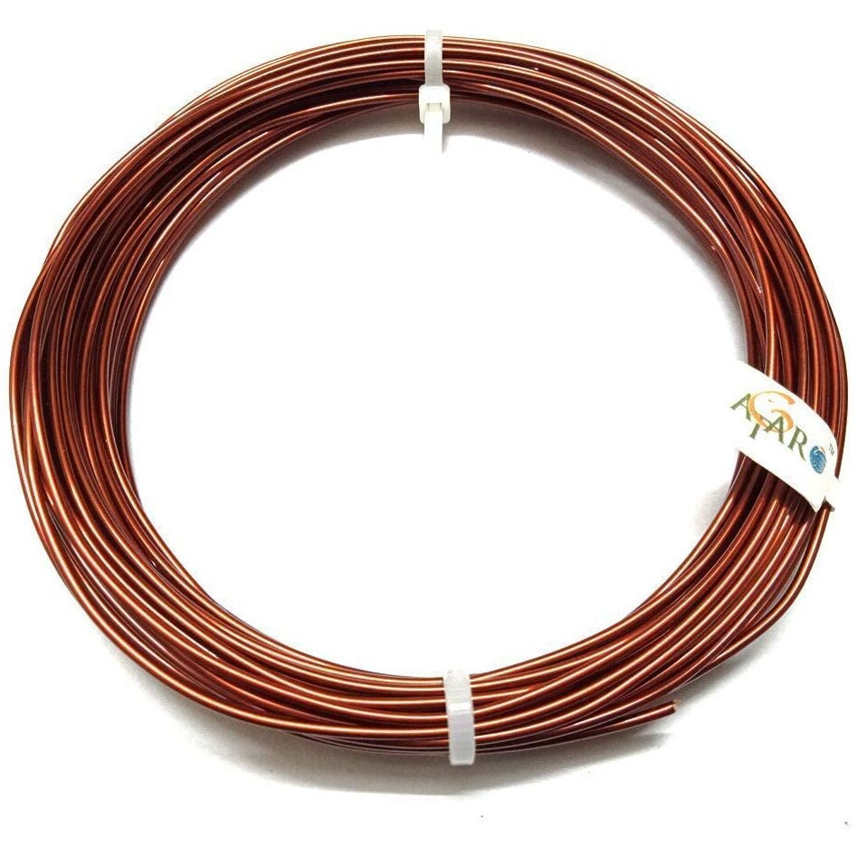 Atar Insulated Copper Wire For Jewellery Making || Metal Wire For Crafts || Copper Wire For Decoration Jewellery Wire | Colour - Golden Brown (10 Meter, 20 Gauge (0.8 Mm))