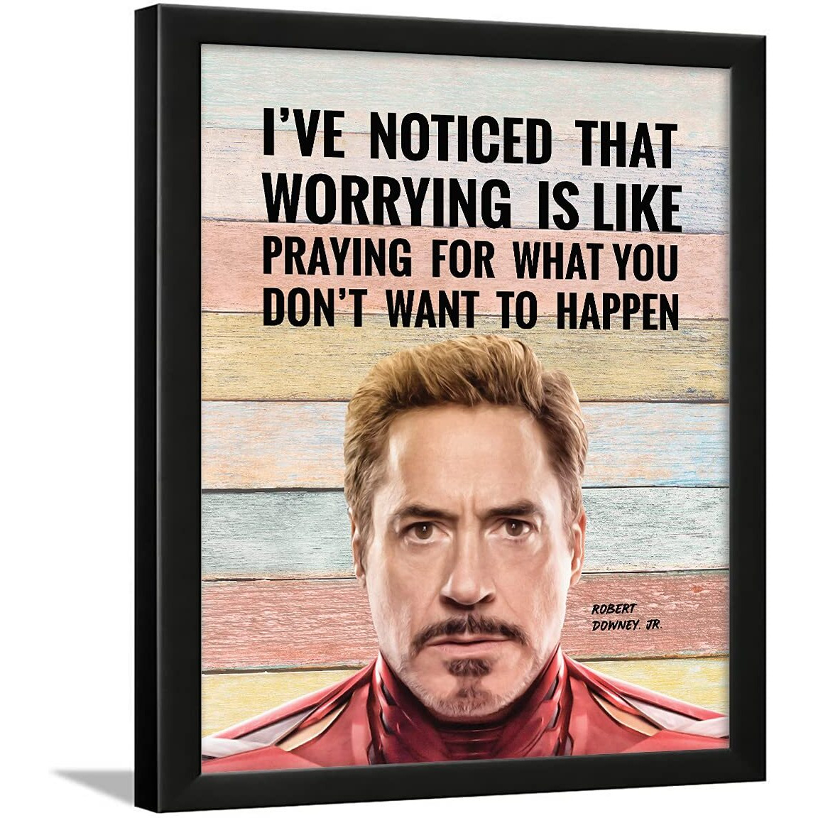 Chaka Chaundh - Iron Man Poster With Frame - Robert Downey Jr Frame - Tony Stark Quotes - Iron Man Poster Framed - Iron Man Quotes Frame - (13.6 X 10.6 Inches)