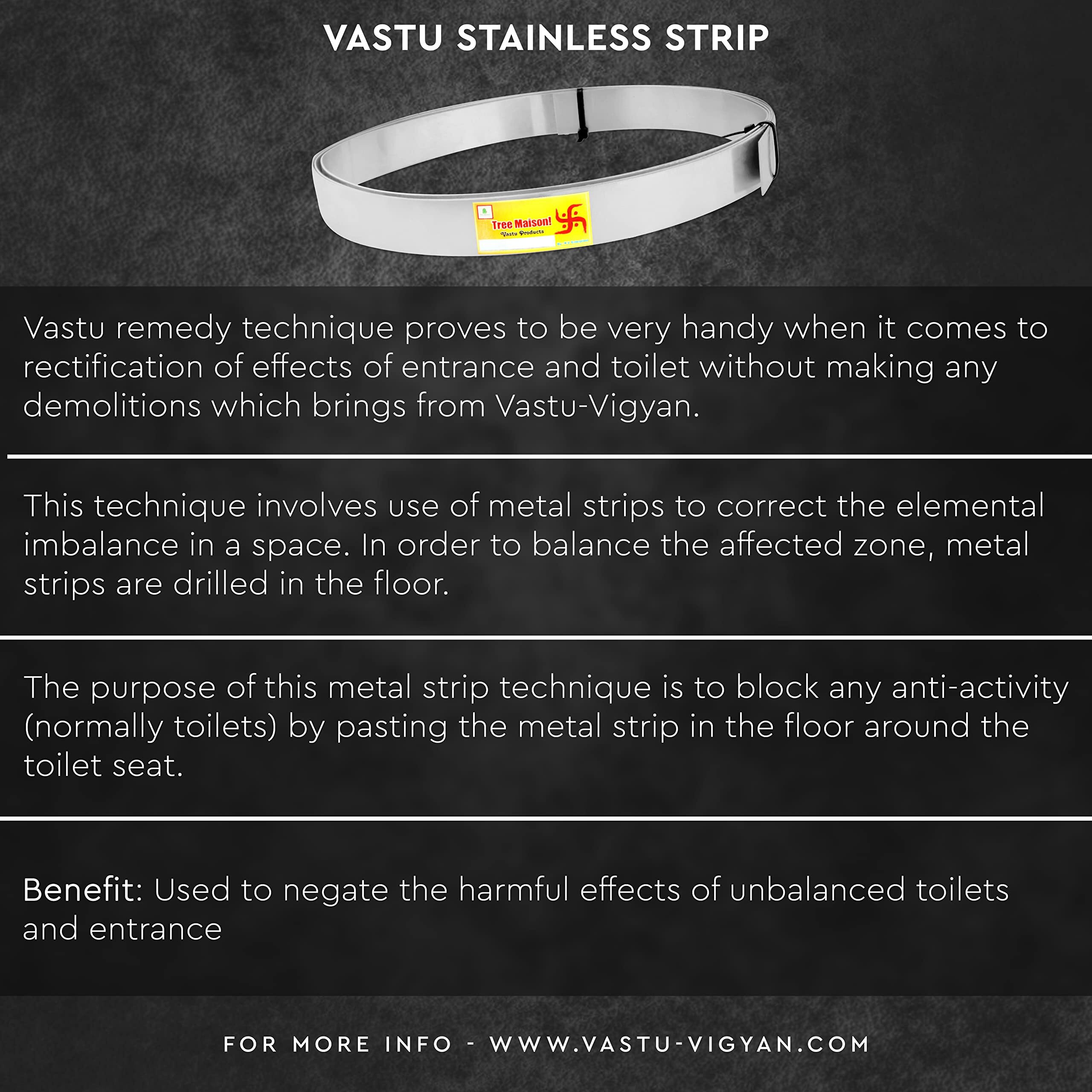 Tree Maison Coronating Homes Stainless Steel Strip | 1 Inch | Pack Of 1 | Steel Strip For Vastu | Vastu Strip Remedy | Width-25Mm, Thickness-1 Mm, Length-8 Feet Approx