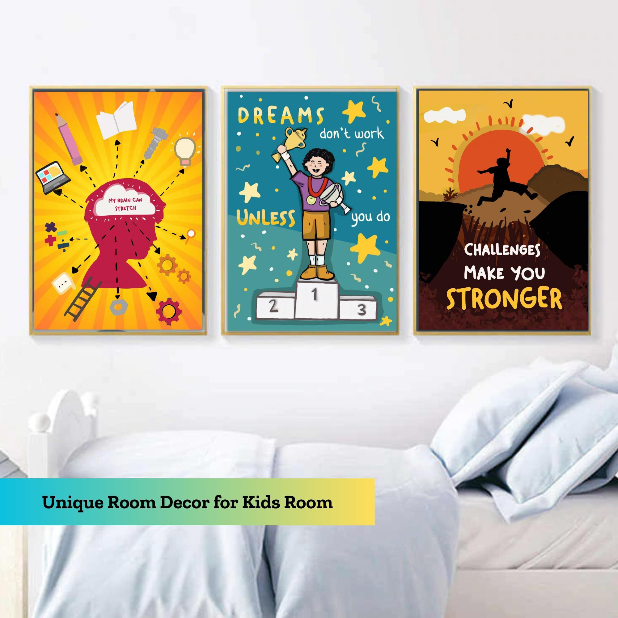 Ekdali Set Of 6 Motivational Wall Posters And Inspirational Quotes For Office And Home | Colourful Motivational Posters | Growth Mindset In Kids